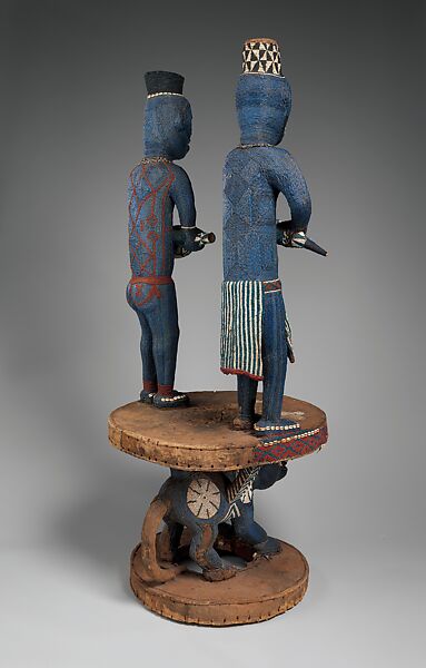 Throne of Njouteu, Grassfields carver and master beader, Wood, glass beads, cloth, cowrie shells, Bamileke
