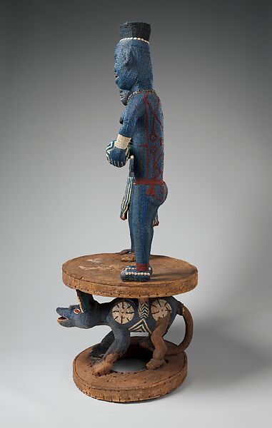 Throne of Njouteu, Grassfields carver and master beader, Wood, glass beads, cloth, cowrie shells, Bamileke