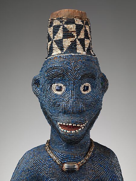 Throne of Njouteu, Grassfields carver and master beader, Wood, glass beads, cloth, cowrie shells, Bamileke