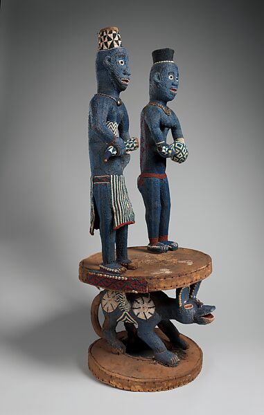 Throne of Njouteu, Grassfields carver and master beader, Wood, glass beads, cloth, cowrie shells, Bamileke