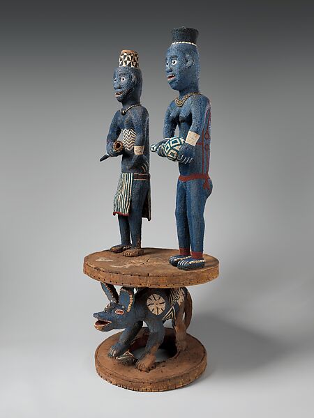 Throne of Njouteu, Grassfields carver and master beader, Wood, glass beads, cloth, cowrie shells, Bamileke