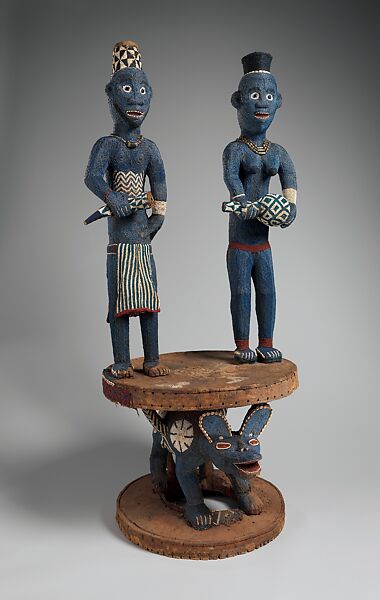 Throne of Njouteu, Grassfields carver and master beader, Wood, glass beads, cloth, cowrie shells, Bamileke