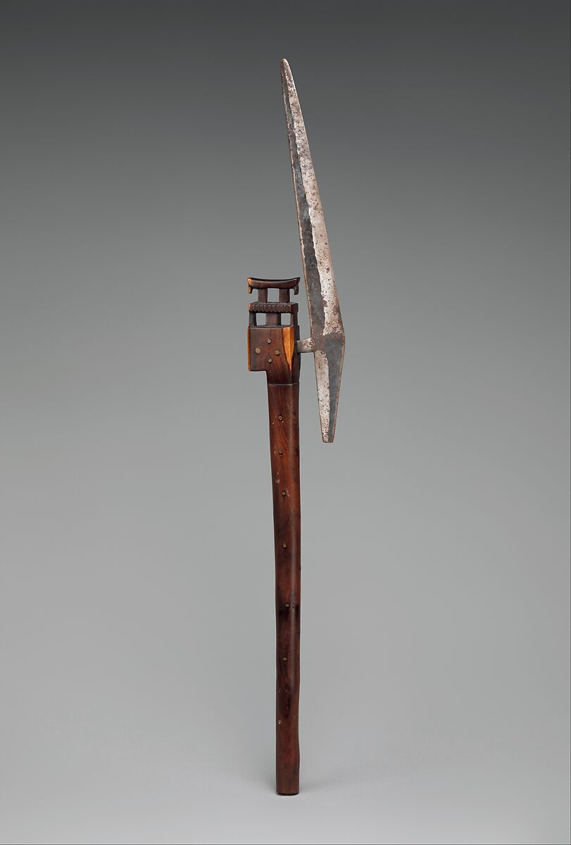 Ceremonial Axe, Wood, iron alloy, copper alloy, Shona peoples 