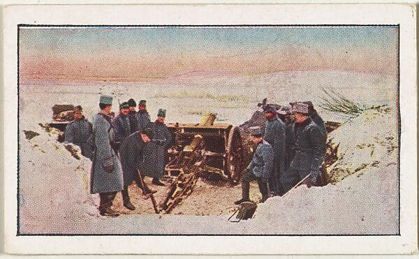 Card No. 247, Austrian Field Battery Protecting a Pass in Galicia, from the World War I Scenes series (T121) issued by Sweet Caporal Cigarettes, Issued by American Tobacco Company, Photolithograph 