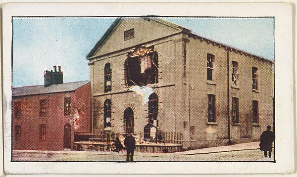 Card No. 250, Baptist Church at Hartlepool Wrecked by German Bombardment, from the World War I Scenes series (T121) issued by Sweet Caporal Cigarettes, Issued by American Tobacco Company, Photolithograph 