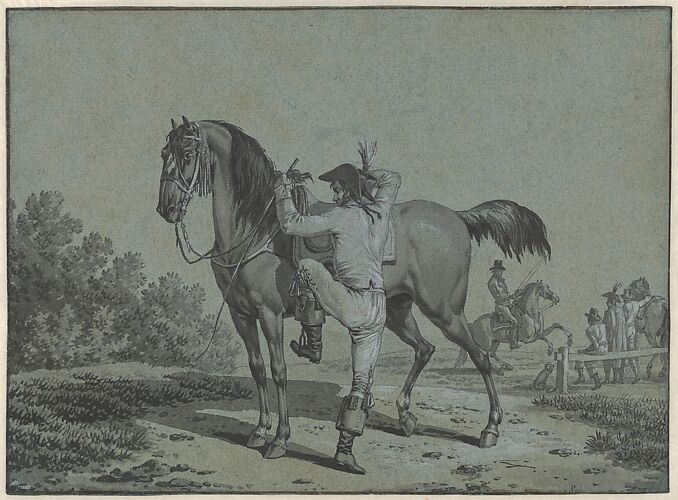 Man Mounting a Horse
