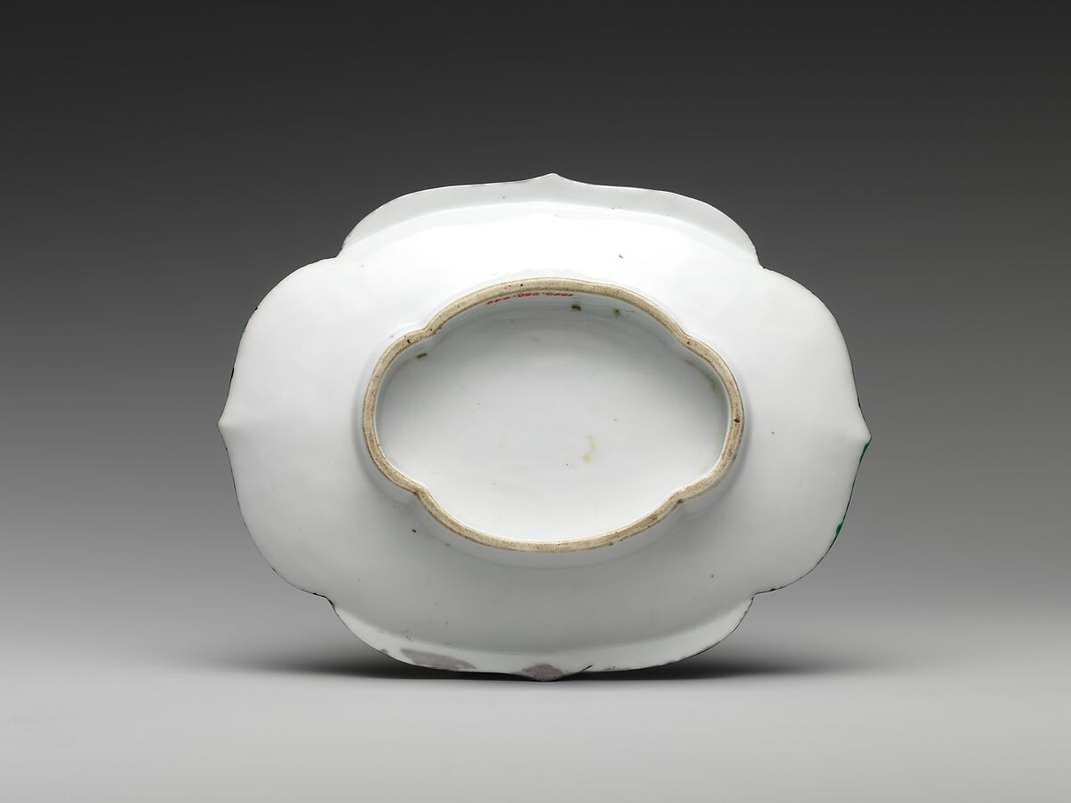 Small Dish with Floral Design, Porcelain with cobalt blue under transparent glaze and polychrome enamels over the glaze (Hizen ware, Nabeshima type), Japan