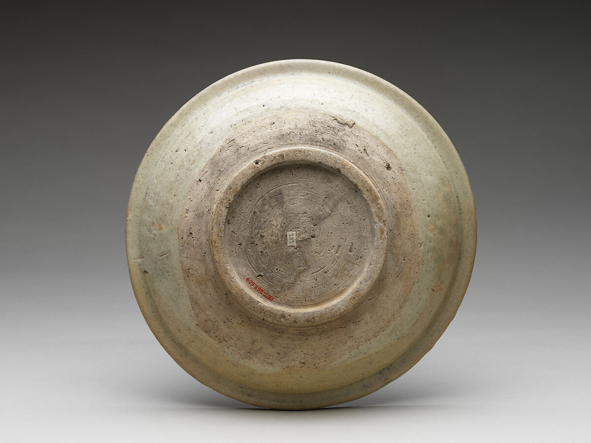 Ishizara with Flowers, Stoneware with iron brown and cobalt blue under transparent glaze (Seto ware), Japan