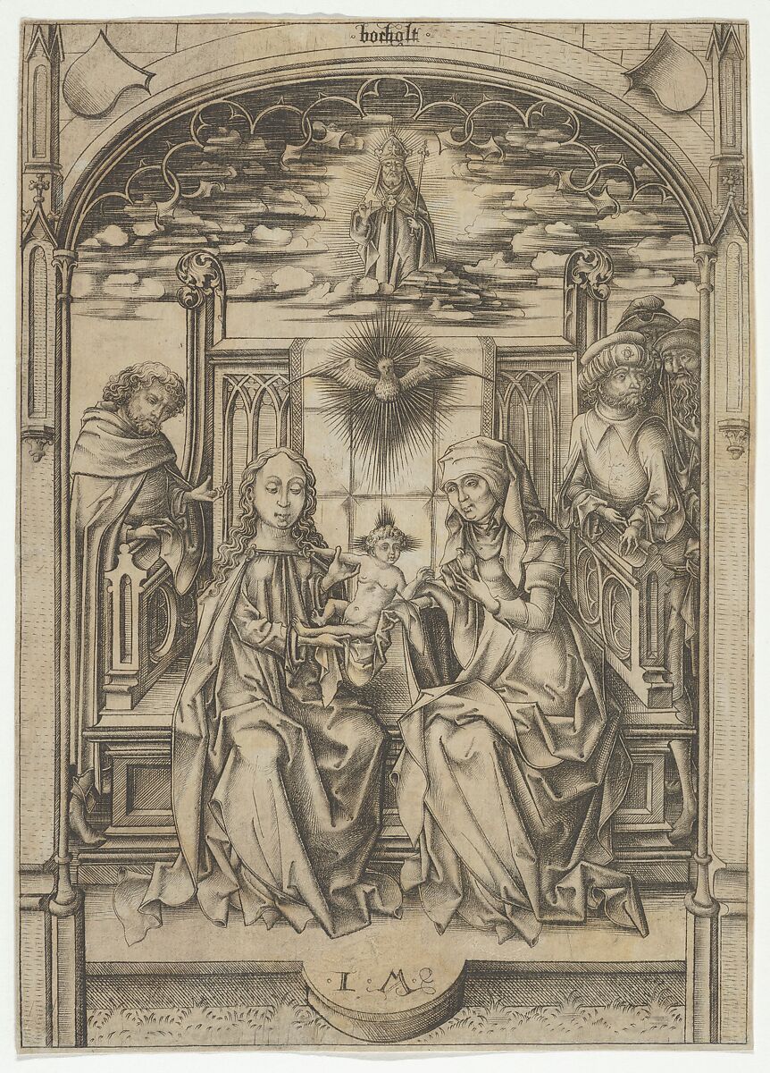 The Holy Family with St. Anne, Israhel van Meckenem (German, Meckenem ca. 1440/45–1503 Bocholt), Engraving 