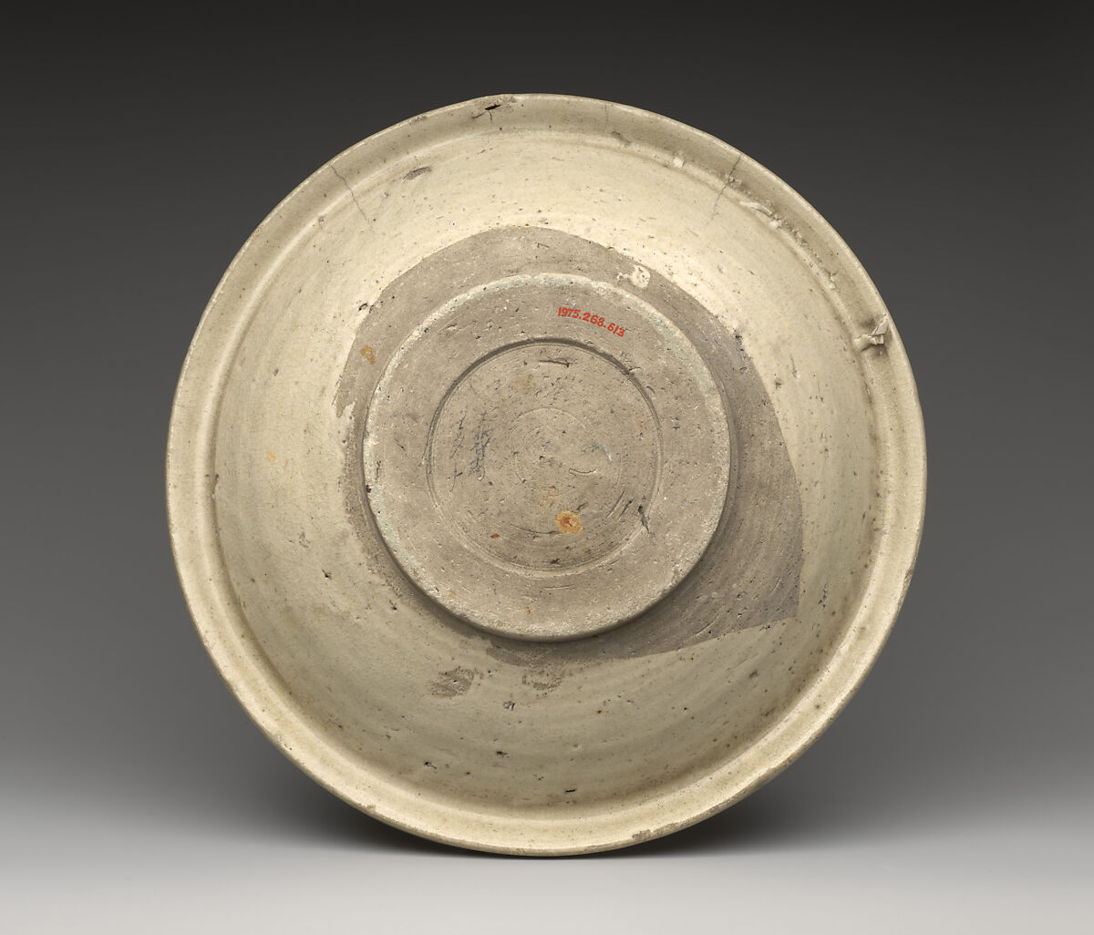 Ishizara with Warbler on a Flowering Plum Branch, Stoneware with iron brown and cobalt blue under transparent glaze (Seto ware), Japan