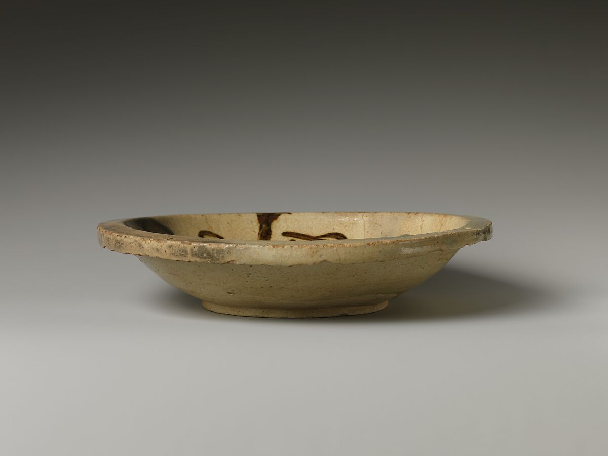 shizara with Kitchenware, Sake Vessels, and Character for “Sake”, Stoneware with iron brown and cobalt blue under transparent glaze (Seto ware), Japan