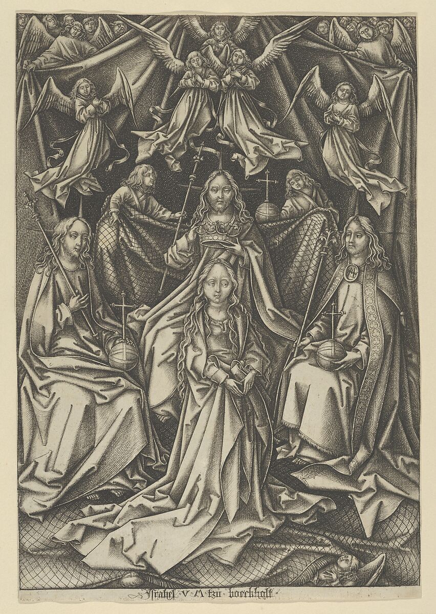 The Coronation of the Virgin, from The Life of the Virgin, Israhel van Meckenem (German, Meckenem ca. 1440/45–1503 Bocholt), Engraving 