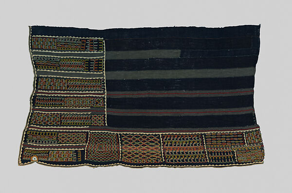 Embroidered Woman's Wrapper, Cotton, dye, Fulani peoples, Wodaabe group 