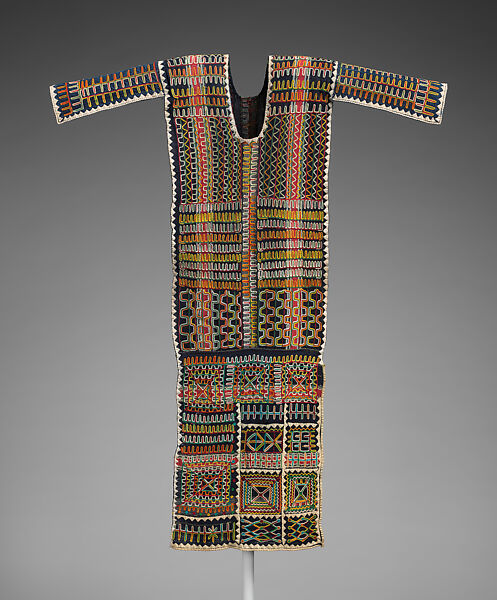 Embroidered Man's Tunic, Cotton, dye, Fulani peoples, Wodaabe group 