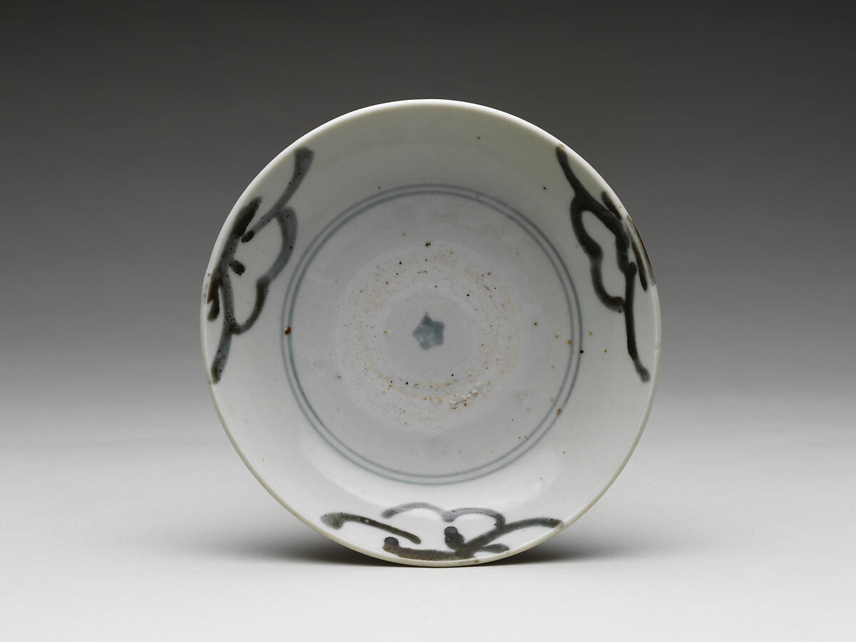 Set of Three Everyday Vessels (Kurawanka Bowls) with Flowers, Porcelain with cobalt blue under transparent glaze (Hizen ware, Hasami type), Japan