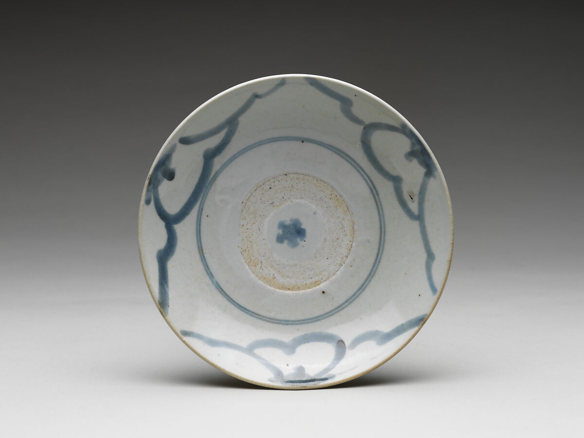 Set of Three Everyday Vessels (Kurawanka Bowls) with Flowers, Porcelain with cobalt blue under transparent glaze (Hizen ware, Hasami type), Japan