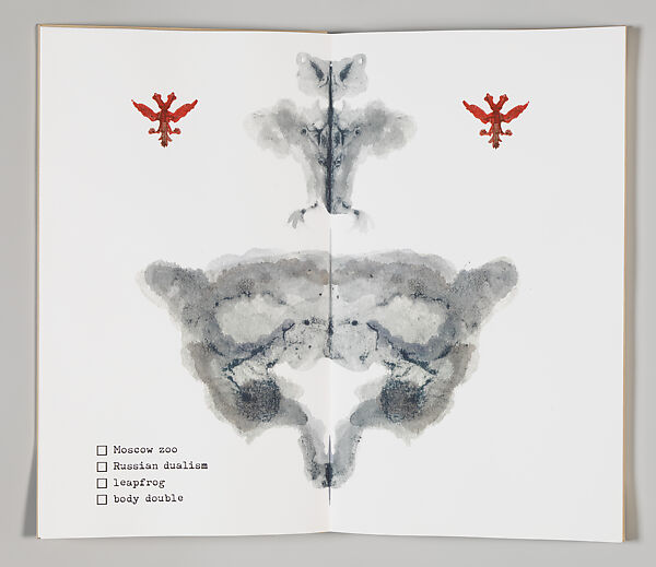 Russia: Rorschach Test, Mikhail Magaril (American, born Russia 1950), Artist's book containing fourteen ink jet prints with hand-coloring bound in a beige cloth binding with monoprint