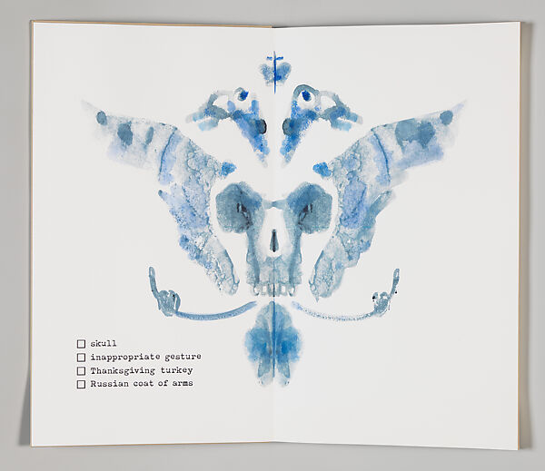 Russia: Rorschach Test, Mikhail Magaril (American, born Russia 1950), Artist's book containing fourteen ink jet prints with hand-coloring bound in a beige cloth binding with monoprint