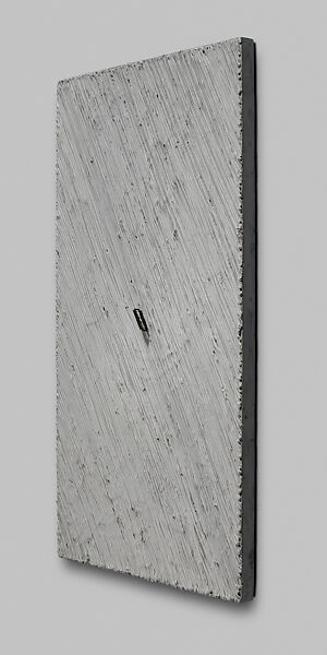 Untitled (Blade), Lucas Samaras (American (born Greece), Kastoria 1936–2024 New York), Liquid aluminum and razor blade on wood