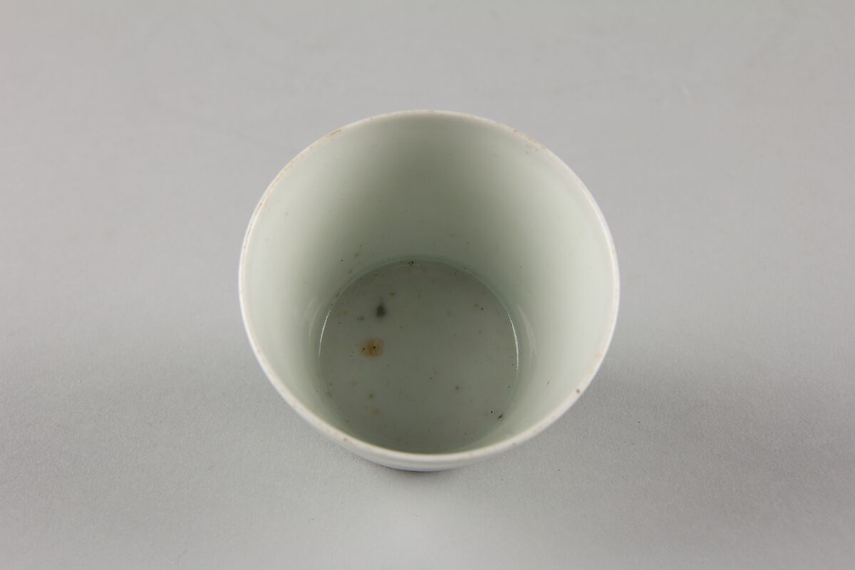 One from a Set of Five Soba Cups with Chrysanthemum Design, Porcelain with underglaze blue (Hizen ware), Japan 
