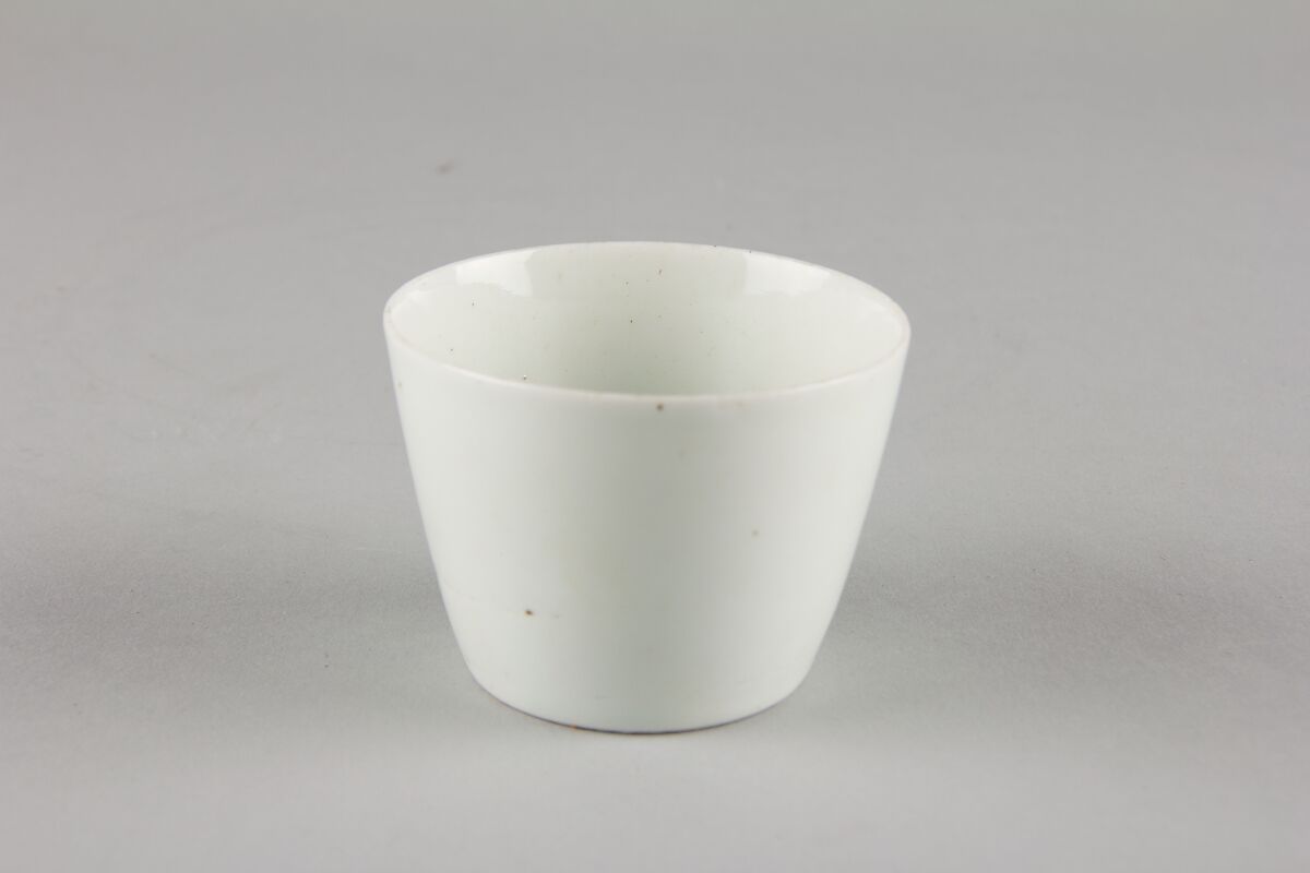 One from a Set of Five Soba Cups with Chrysanthemum Design, Porcelain with underglaze blue (Hizen ware), Japan 