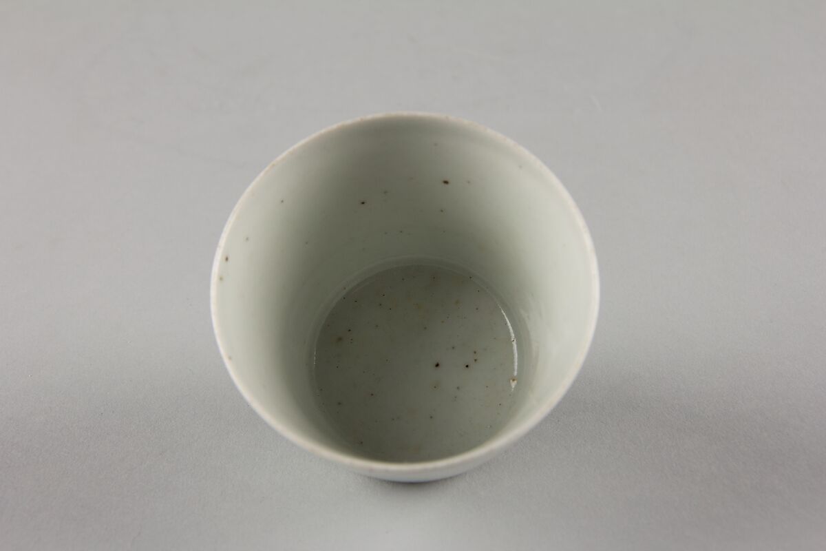 One from a Set of Five Soba Cups with Chrysanthemum Design, Porcelain with underglaze blue (Hizen ware), Japan