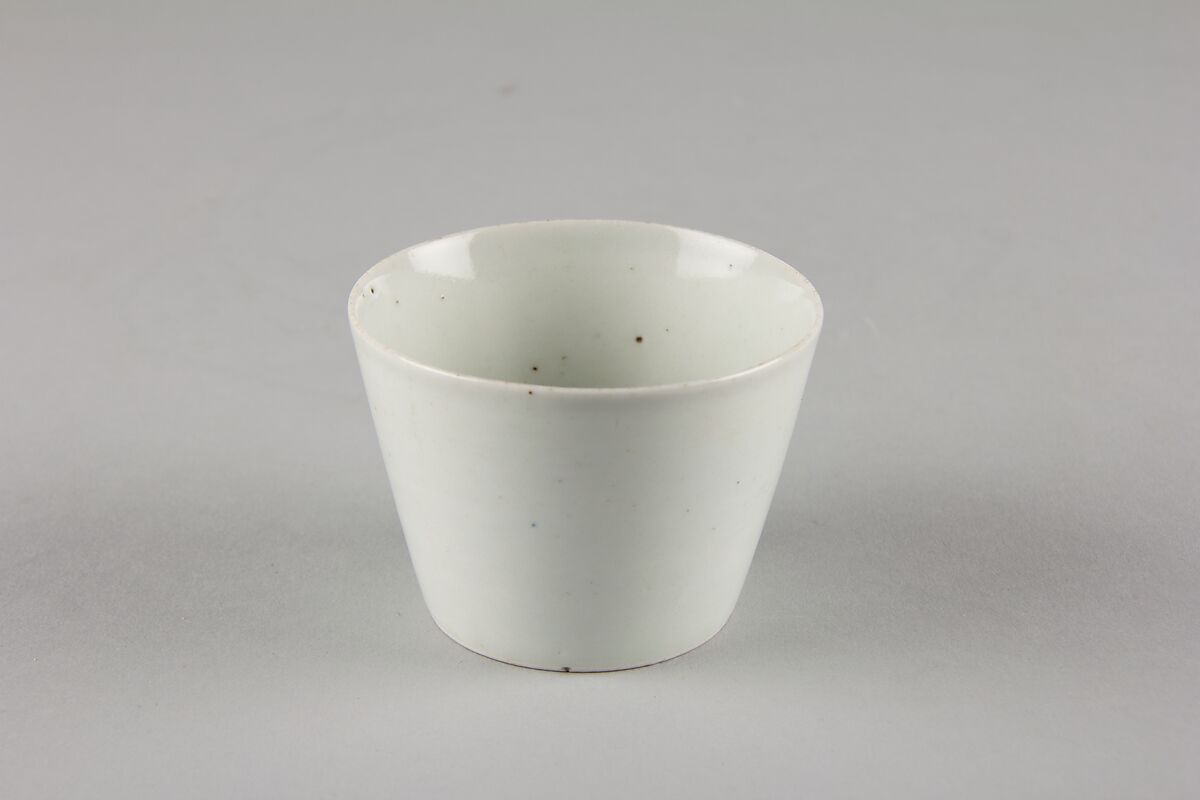 One from a Set of Five Soba Cups with Chrysanthemum Design, Porcelain with underglaze blue (Hizen ware), Japan 