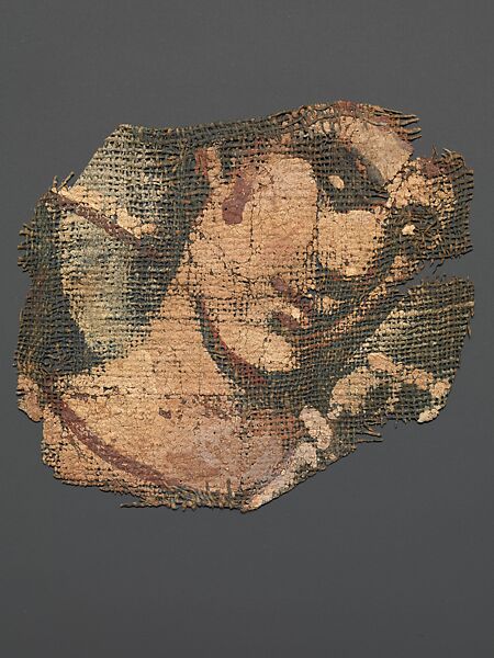 Exodus Painting, five elements from a painted hanging depicting the Crossing of the Red Sea, Indigo dyed open-weave linen, tempera, Byzantine