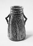 Flower vase, Konishi Heinai (Japanese, born 1928), Stoneware with natural ash glaze, Japan
