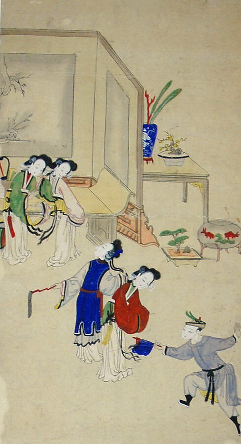 Reporting a Happy Event, Polychrome woodblock print; ink and color on paper, China 