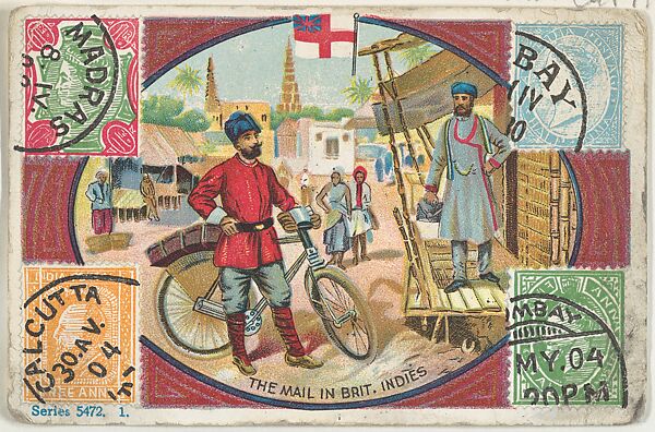 The Mail in the British Indies, from the Mail Carriers and Stamps series (T132), issued to promote Pulliam Cigars, Issued by Pulliam Cigars (American), Commercial color lithograph 