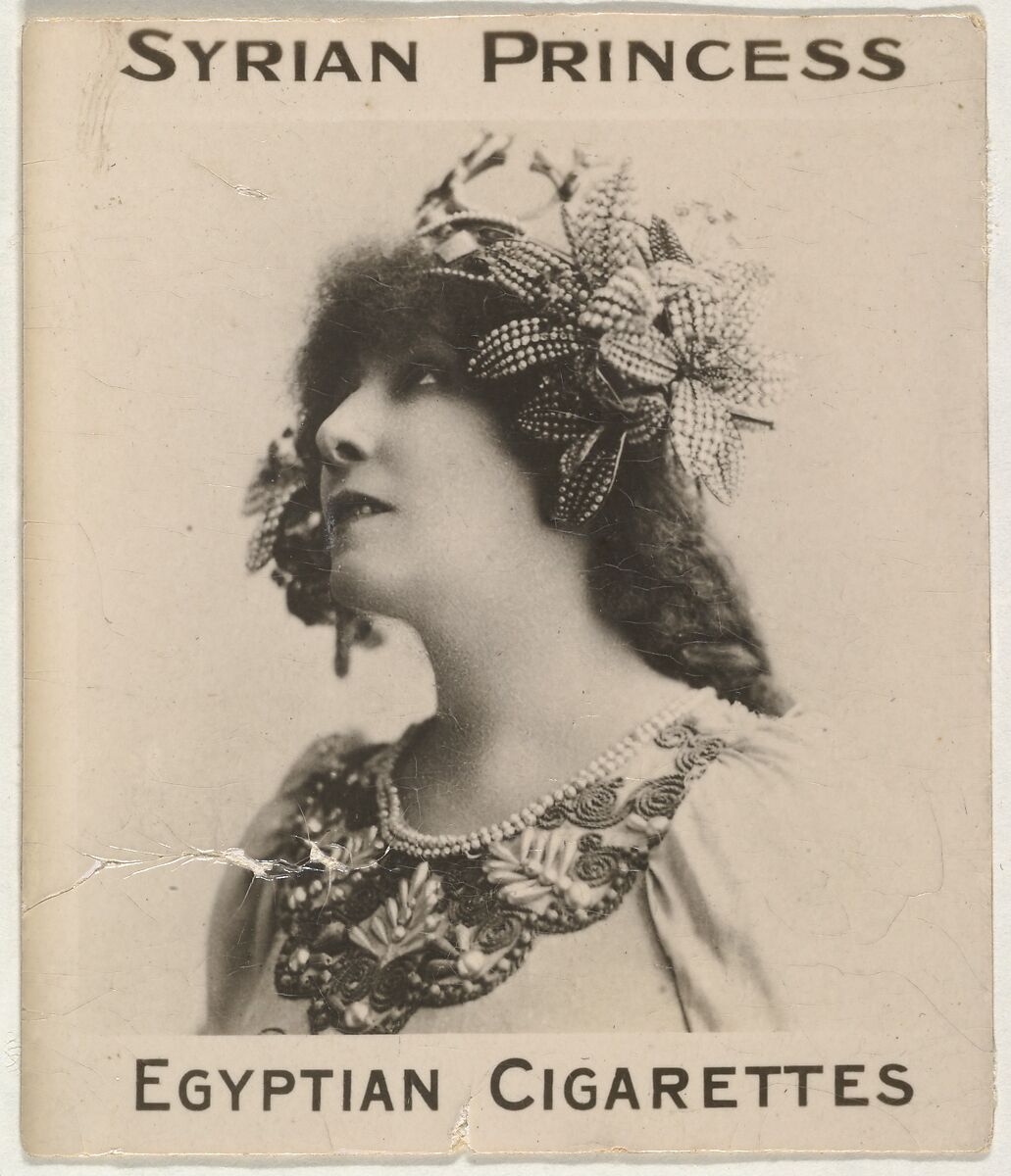 Anonymous actress, from the Actresses series (T123, Type 2), issued by Neil McCoull Co. to promote Syrian Princess Egyptian Cigarettes, Issued by Neil McCoull Co.  , New York, Albumen print 