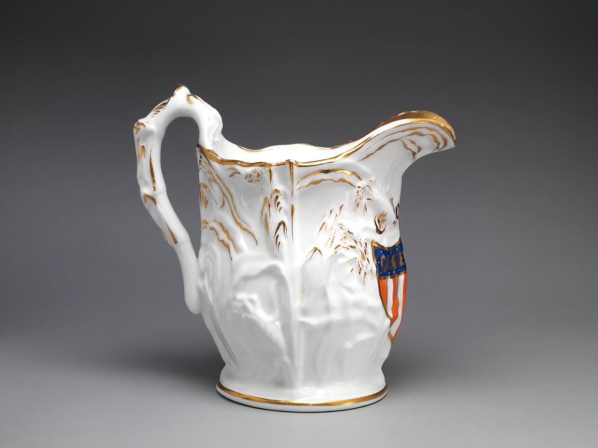 Pitcher, Charles Cartlidge and Company (1848–1856), porcelain, American