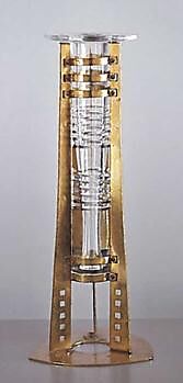 Vase, Serrurier &amp; Cie, Paris, Brass, glass, copper 