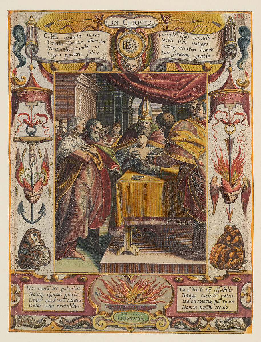 Circumcision, Aegidius Sadeler II  Netherlandish, Engraving, hand colored