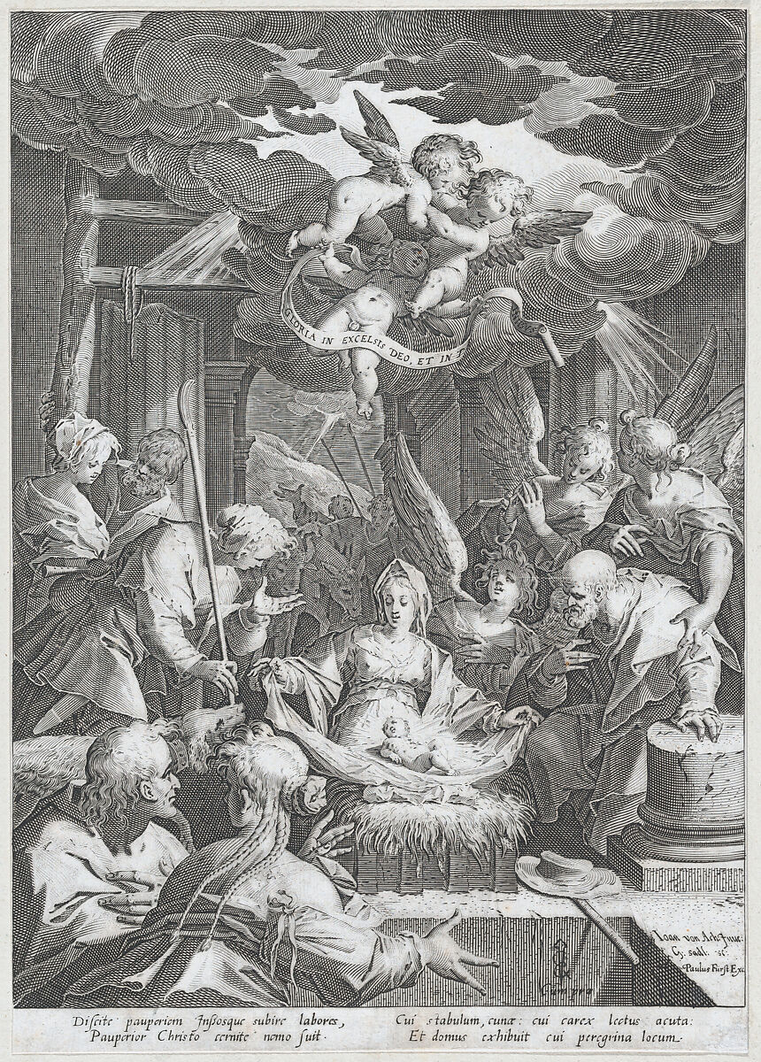 Nativity, Aegidius Sadeler II (Netherlandish, Antwerp 1568–1629 Prague), Engraving 