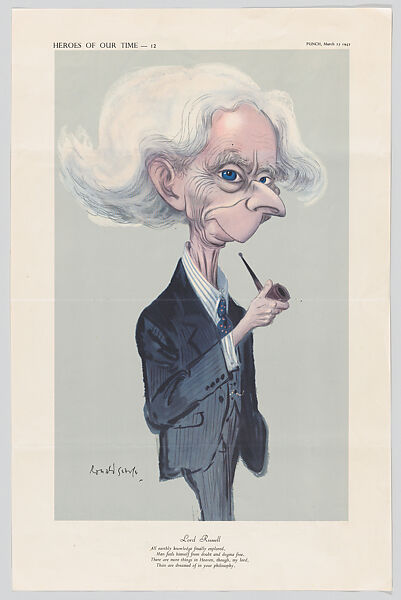 Lord Russell (Heroes of Our Time – 12), Ronald Searle (British, Cambridge 1920–2011 Draguignan, France), Color lithograph 