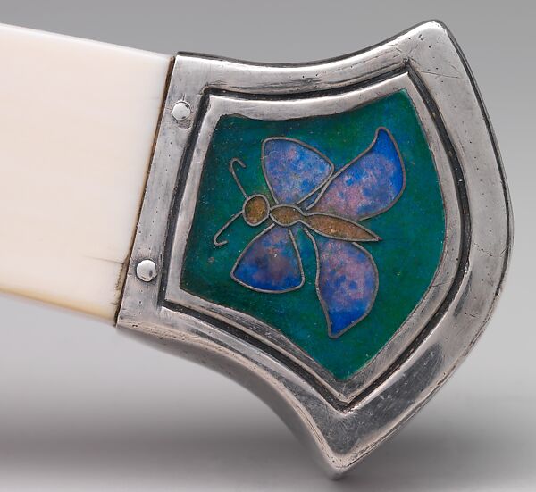 Hand mirror, Eda Lord Dixon (American, 1876–1926), Silver, ivory, enamel, and glass, American