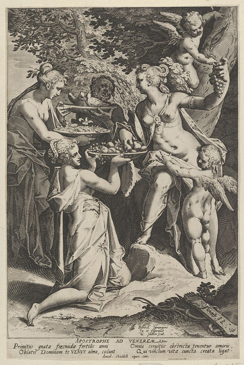Venus Receiving Gifts, Aegidius Sadeler II (Netherlandish, Antwerp 1568–1629 Prague), Engraving 