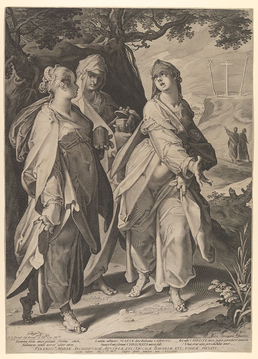 The Three Women Returning from the Tomb, Aegidius Sadeler II (Netherlandish, Antwerp 1568–1629 Prague), Engraving 