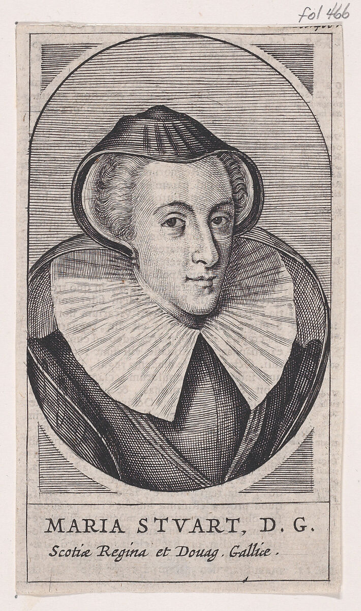 Mary, Queen of Scots (from "Famiani Stradae Romani E Societate Jesu De Bello Belgico Decas Secunda," folio 466), Famiano Strada (Italian, Rome 1572–1649), Engraving 