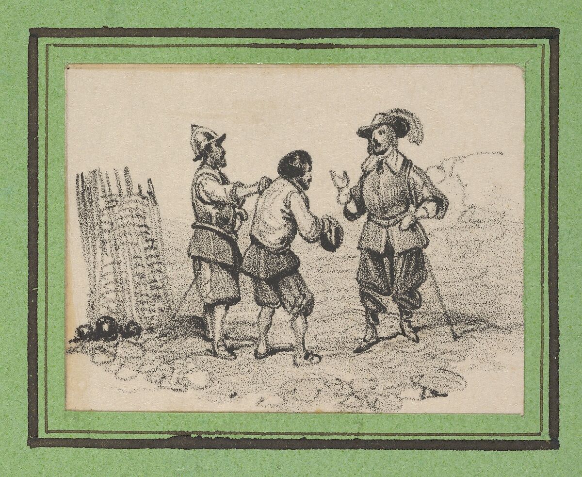 Three men arguing, Victor Adam (French, 1801–1866), Lithograph 