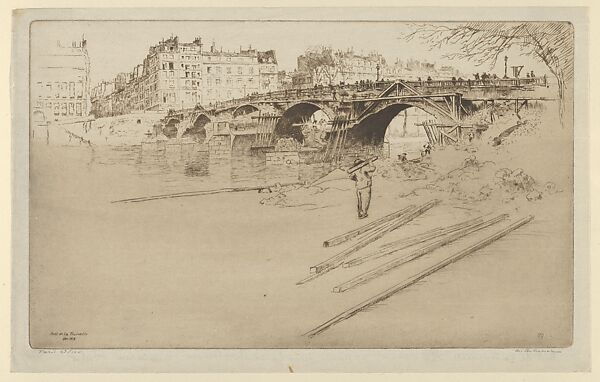 Pont de la Tournelle, Maurice Victor Achener (French, 1881–1963), Etching and drypoint 