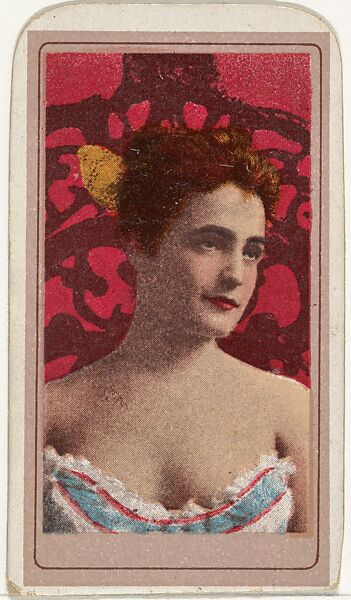 Actress seated in elaborately backed chair, from the Actresses series (T176) issued by Sweet Caporal Cigarettes, Issued by Kinney Brothers Tobacco Company, Commercial color lithograph