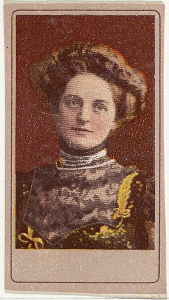 Actress wearing multi-strand pearl necklace, from the Actresses series (T176) issued by Sweet Caporal Cigarettes, Issued by Kinney Brothers Tobacco Company, Commercial color lithograph 