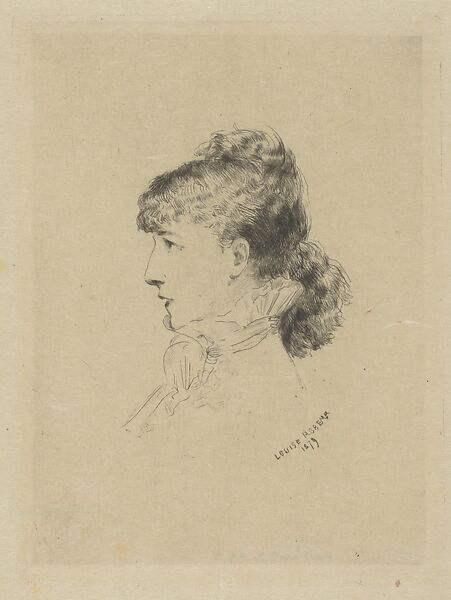 Portrait of Sarah Bernhardt, Louise Abbema (French, Etampes 1858–1927 Paris), Drypoint 