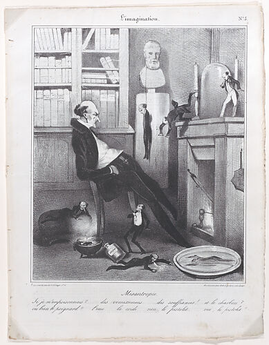 The Misanthropist (Misantropie)..., from L'imagination, published in Le Charivari, February 10, 1833