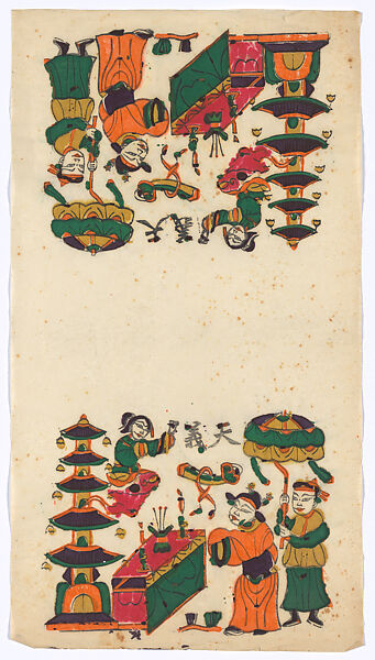 New Year picture of the “Legend of the White Snake”, Unidentified artist(s)  , early 20th century, Polychrome woodblock print; ink and color on paper, China 