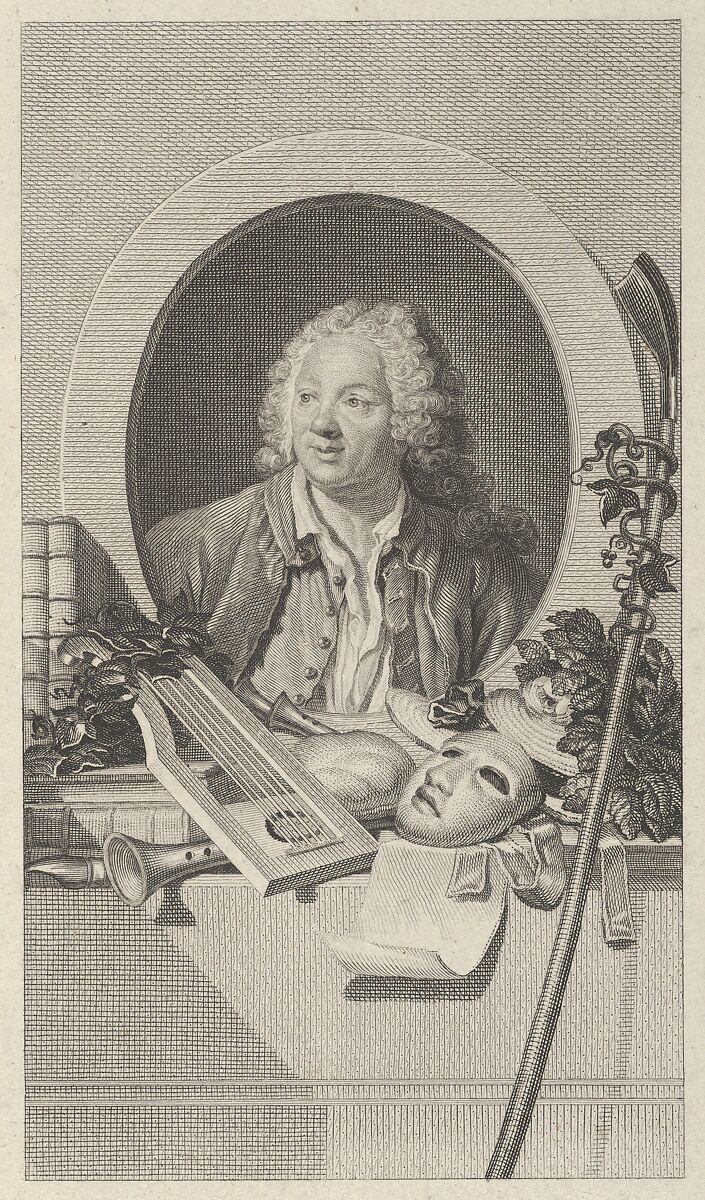 J. B. Rousseau, after Aved, Jean Louis Anselin (French, Paris 1754–1823 Paris), Engraving; first state of two 