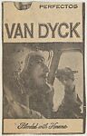 Newspaper ad for Van Dyck Cigars (airplane pilot smoking cigar), from the Smoker Portraits series (T134) to promote Van Dyck Cigars
